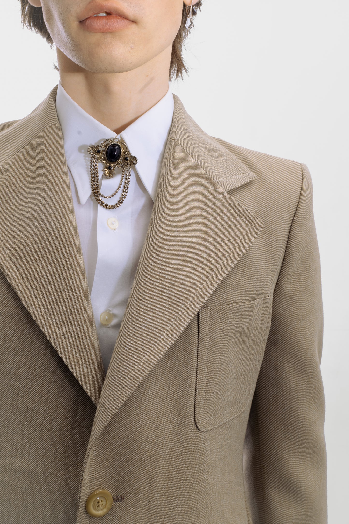 Costume beige en laine