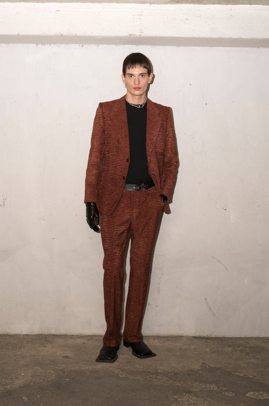 Ensemble costume en velours côtelé