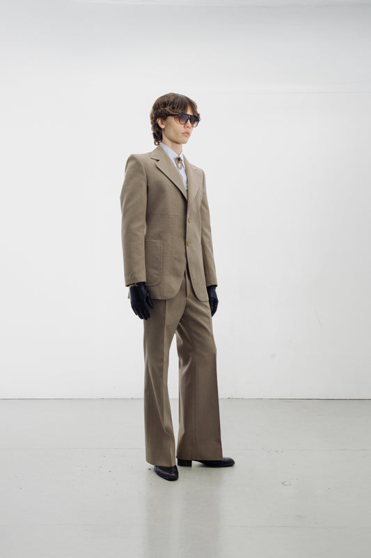 Costume beige en laine