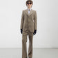 Costume beige en laine