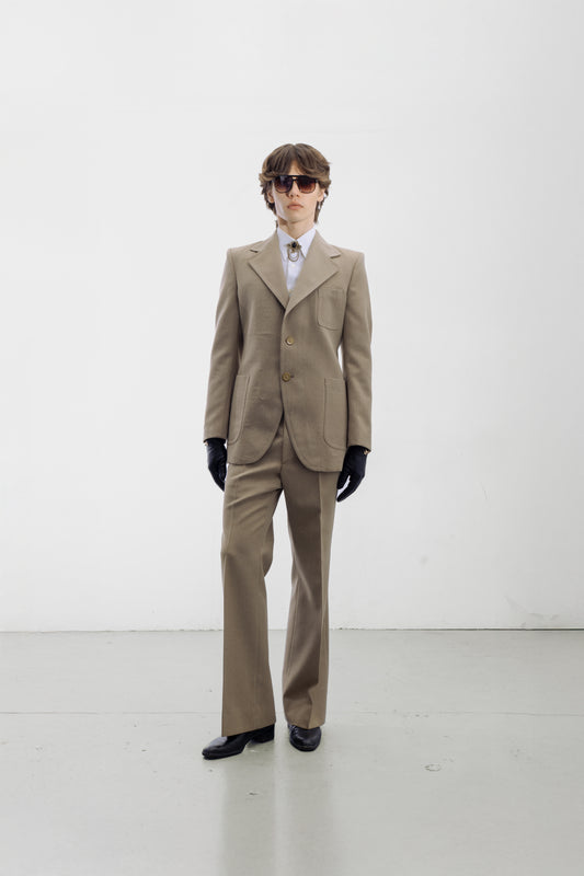 Costume beige en laine