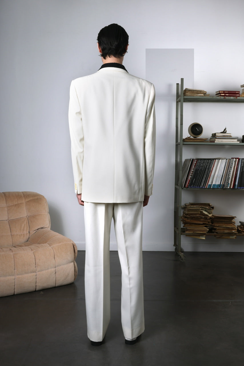 Ensemble croisé à fines rayures