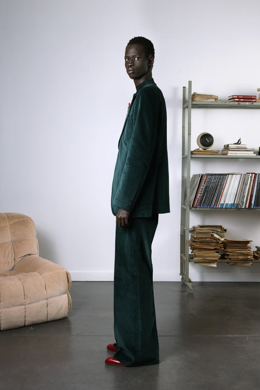 Costume en velours lisse année 70