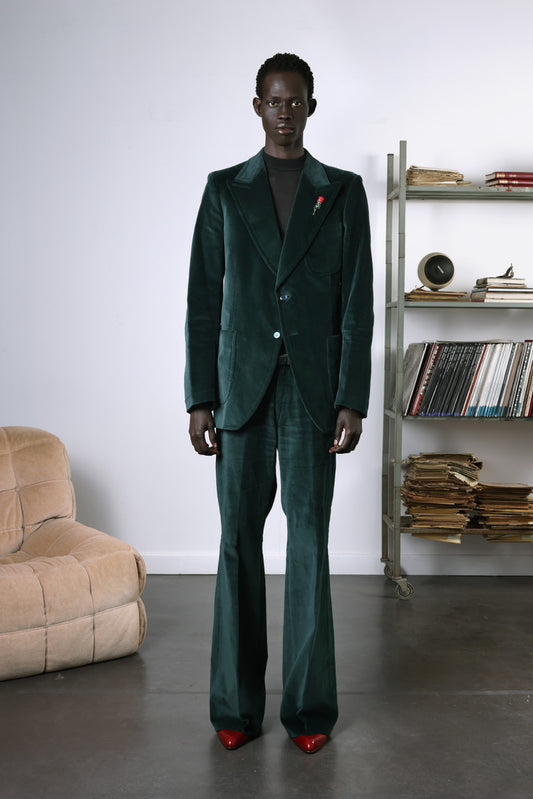 Costume en velours lisse année 70