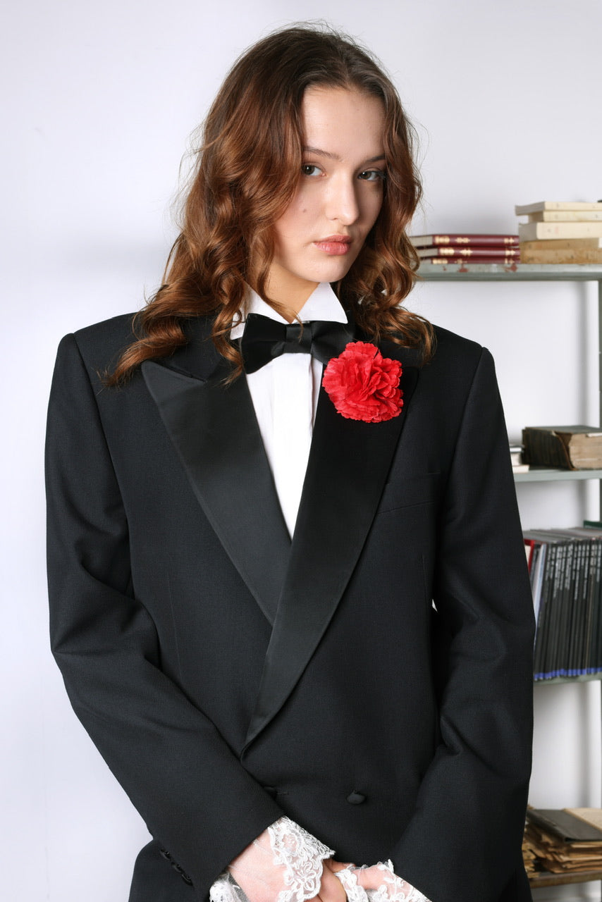 Ensemble smoking col satiné