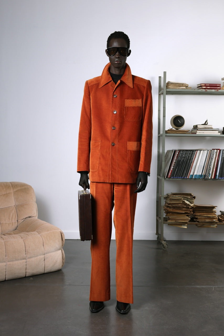 Ensemble costume en velours côtelé