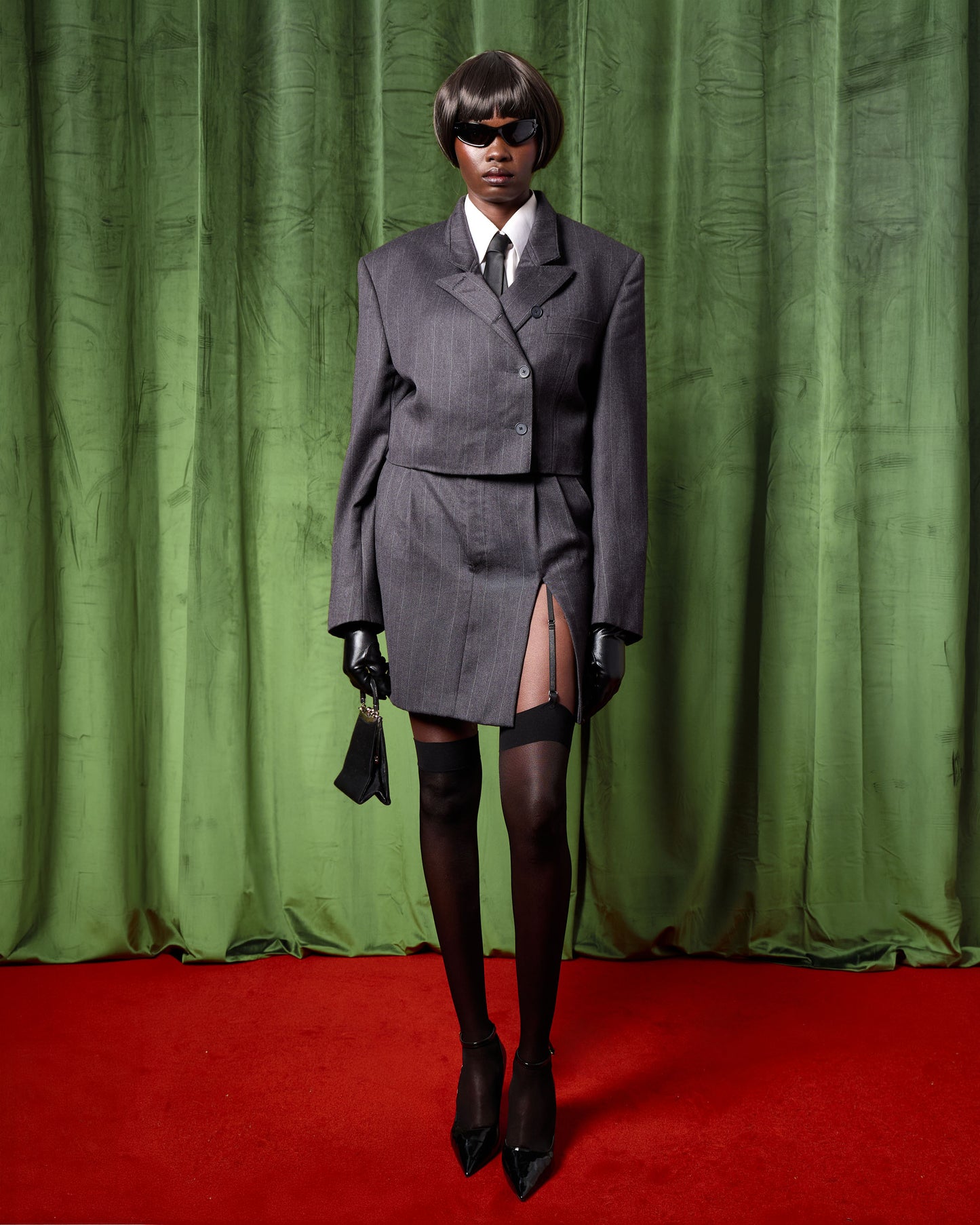 Ensemble tailleur à rayures