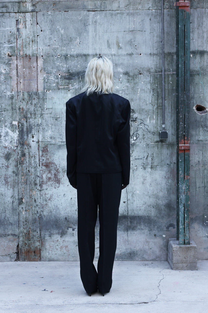 Complet croisé à fines rayures