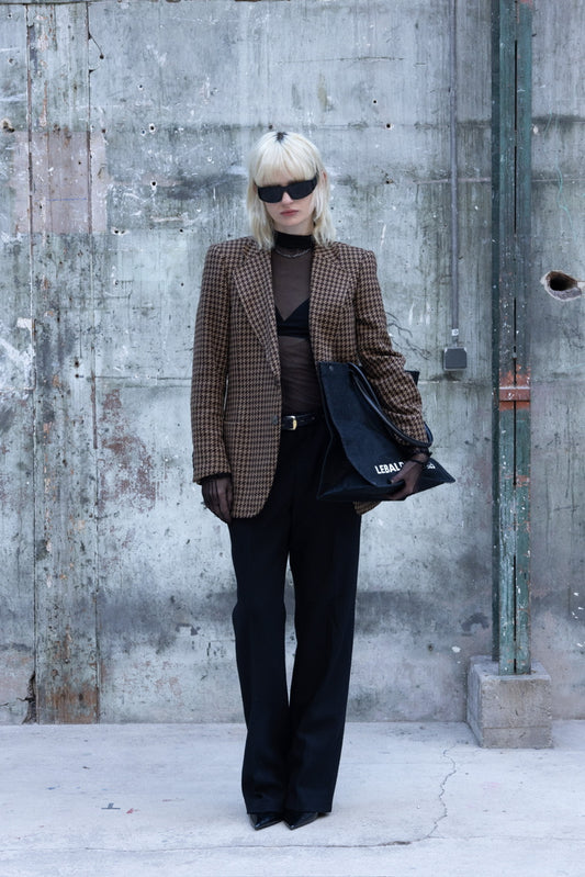 Veste à motif pied de poule