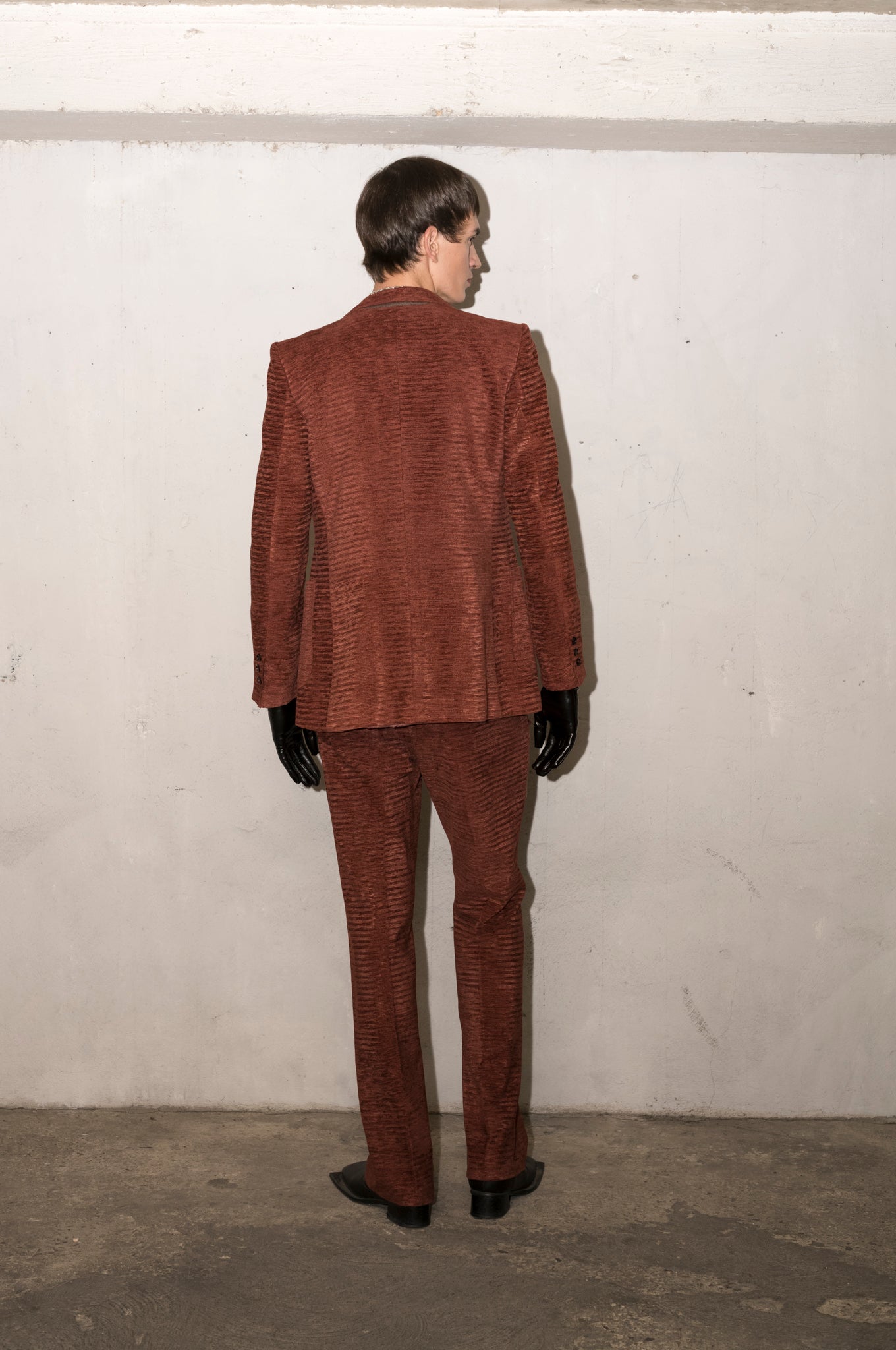 Ensemble costume en velours côtelé