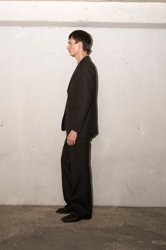 Ensemble costume droit à fine rayure