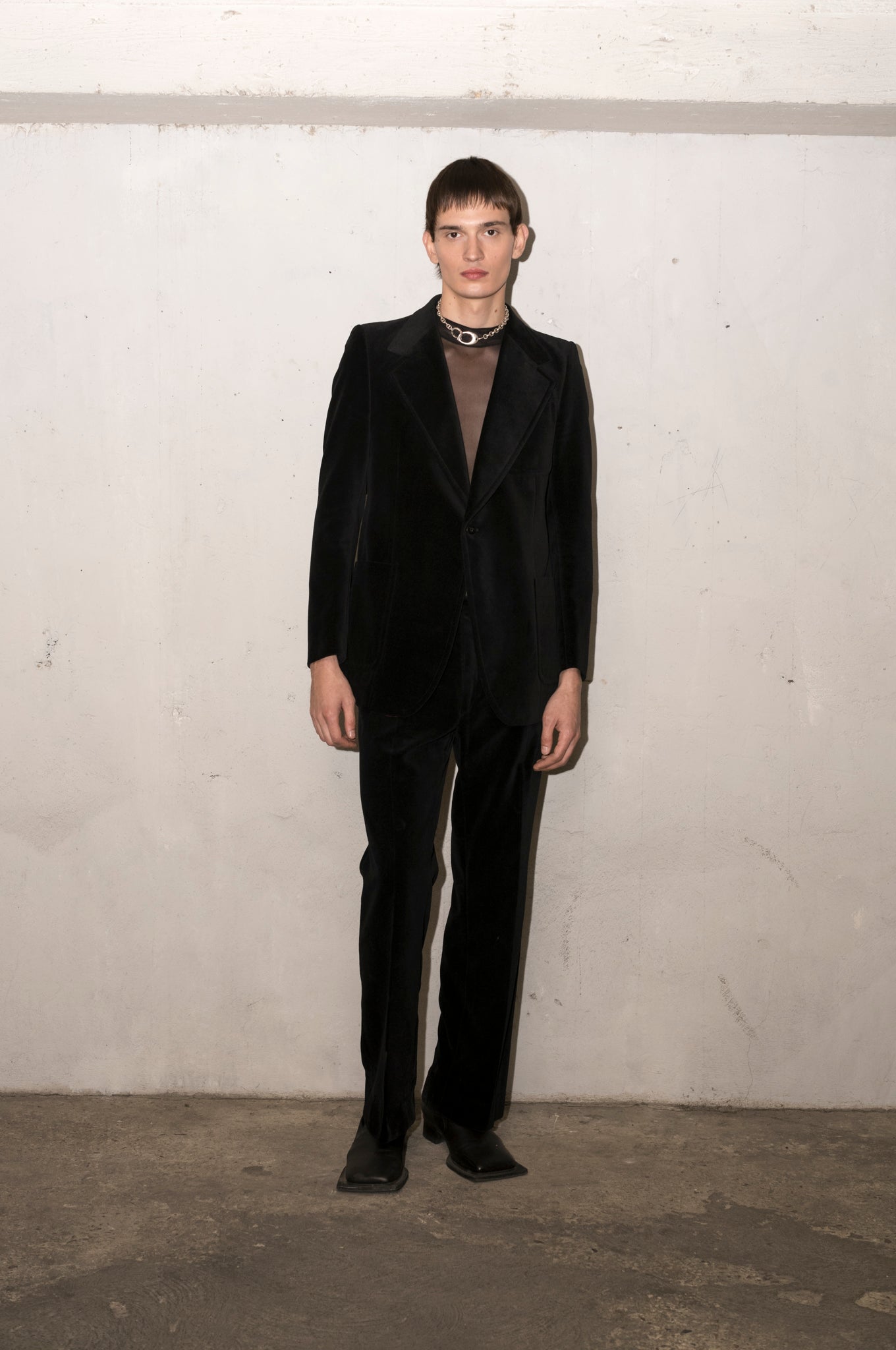 Ensemble costume en velours lisse